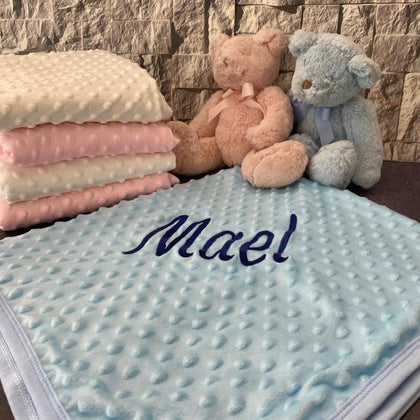 Baby Blanket Personalized Name Embroidered Newborn Swaddling